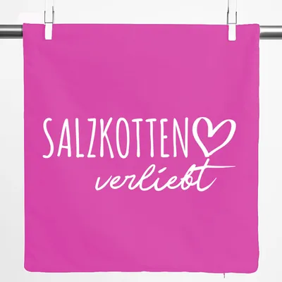 Produktbild von Huuraa Kissenbezug Salzkotten verliebt 40x40cm Fuchsia Baumwolle Dekokissenbezug Geschenkidee