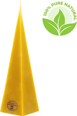 Produktbild von Pyramidenkerze, 100% reines Bienenwachs, KERZENFARM HAHN, 70/265 mm, Brenndauer ca. 48h