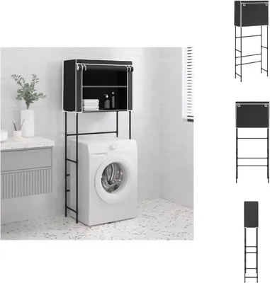 Obrázok produktu pre vidaXL Stojan na práčku 2 police čierny 71x29,5x170,5 cm žehlička - Stojan na uteráky