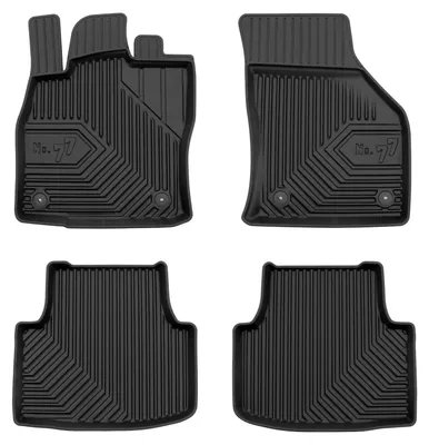 Image de Tapis de sol en caoutchouc pour SEAT Leon IV 2020- – 4 pièces, noirs, sur mesure