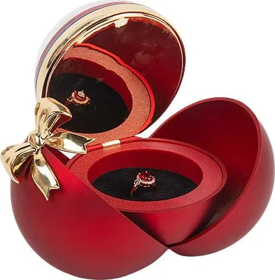 Produktbild von INF  Samt-Ringbox für Heiratsantrag, Verlobung, Hochzeit Rot