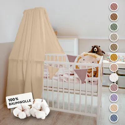 Produktbild von Babybett Himmel aus 100% Musselin - luftiger Baldachin