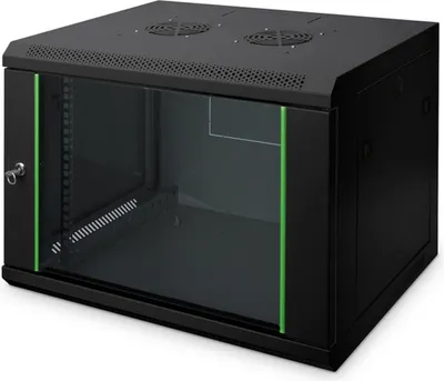 Obrázok produktu pre Digitus DN-19 07-U-EC-SW, Nástenný regál, 7U, 60 kg, Zámok, 15 kg, Čierna