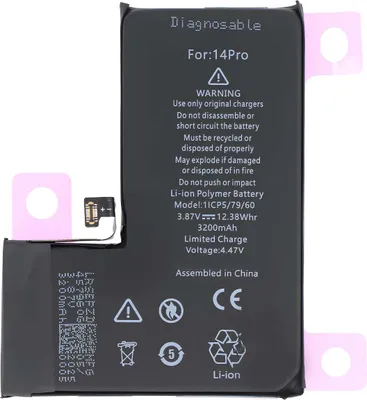 Obrázok produktu pre Avizar, Li-Polymérová batéria iPhone 14 Pro A2866 kompatibilná s 3,87 V, čierna