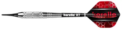 Produktbild von Softdart Karella XT-3, 19 g, Barrellänge 55 mm, Darts für Einsteiger, Silber, Rot