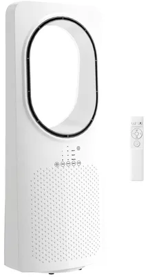 Produktbild von Bladeless Turmventilator für Schlafzimmer, 36 dB Standventilator mit 45° Oszillation, 3 Geschwindigkeiten, 3 Modi, 15-Stunden-Timer, Weiß