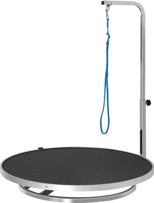 Image de Table de toilettage pour chiens PAWHUT D01-035V01, pivotante, surface de table antidérapante, système de verrouillage, alliage d'aluminium, 65 x 65 x 72 cm - A