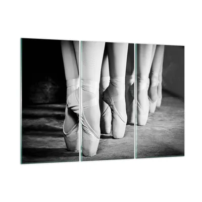 Produktbild von Bilder auf glas - 3 Teile - Ballettschuhe Füße Tanz - 165x110cm - Glasbilder - Wandbilder - Bilder - zum Aufhängen bereit - Wanddekoration aus Glas - Glas Bilder - Wandbild auf Glas - GCE165x110-4222