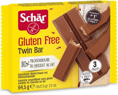 Produktbild von Dvojitá tabuľka bezlepkových čokoládových oblátok 3x21,5 g