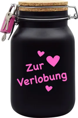 Produktbild von Spardose Geld Geschenk Ideen Zur Verlobung Design2 Schwarz Größe XL 2 Liter