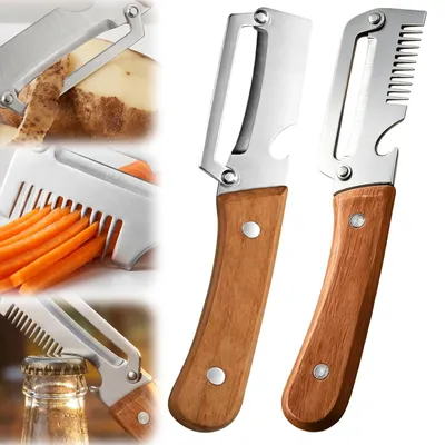3-in-1 Holzschäler, 1 Stück, ergonomisch, Edelstahl
