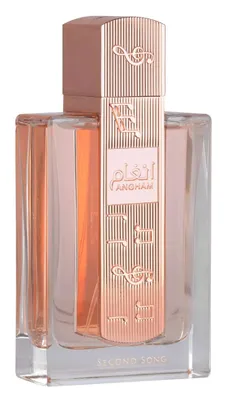 A clear, well-lit studio shot of a perfume bottle.