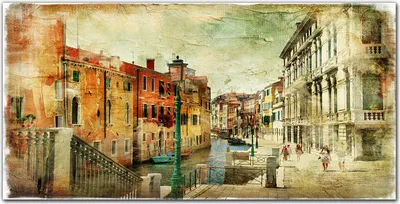 Produktbild von Coloray - Bild aus Glas - Glasbilder - 100 x 50 cm - Glasblock mit Bild Gehärtetes Glas Wohnzimmer Dekoration Wanddekoration Küche - Venedig Stadt Fluss