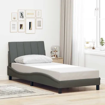 Produktbild von Möbel Bettgestell ohne Matratze Dunkelgrau 90x190 cm Stoff - Klassische Betten 3310357