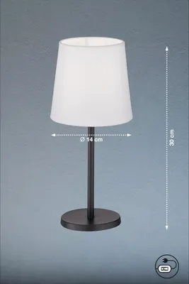 Produktbild von FHL Eve Tischlampe, Tischleuchte E14 Stoffschirm, weiß sandschwarz