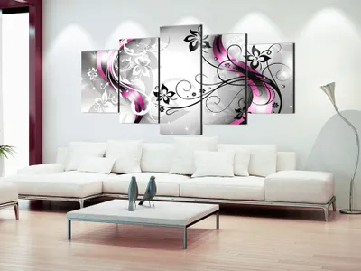 Produktbild von Akustikbild Blumen Abstrakt 200x100 cm Bilder Akustikschaum Hochleistungsschallabsorber Schallschutz Leinwand 5 tlg Wandbild Raumakustik Schalldämmung 020110-151