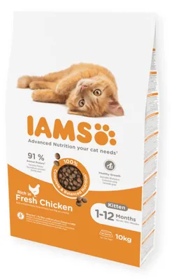 Produktbild von Iams for Vitality Trockenfutter in Kroketten für Kätzchen mit frischem Huhn 10kg