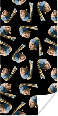 Produktbild von MuchoWow® Poster Das Mädchen mit dem Perlenohrring - Muster - Vermeer 20x40 cm - Plakat - Foto