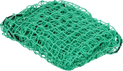 Produktbild von Relaxdays Ladungssicherungsnetz Grün, bis 2x3m, 4x4cm Maschenweite, Kunststoff & Gummi, mit Spannseil, robust & witterungsbeständig, für PKW-Anhänger, Kofferraum & Balkon, 6 kg