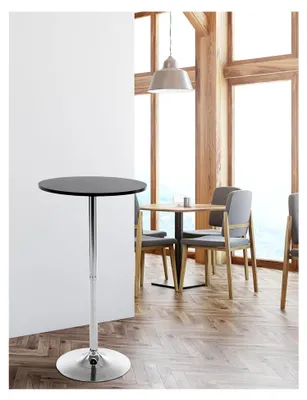 Produktbild von Runder Stehtisch I Tischplatte Ø 60 cm | Stabiles Metallgestell, Farbe: schwarz