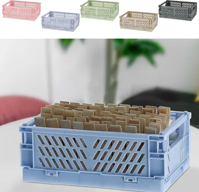 Produktbild von Klappboxen 5er Set 10x6x15cm Boxen Kiste Trageboxen Klappkiste schwarz grau blau rosa grün