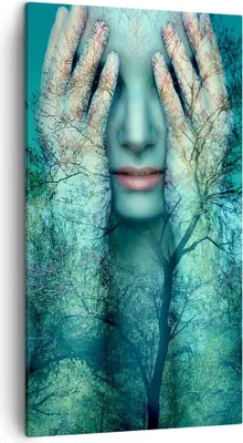 Produktbild von Bild auf Leinwand - Leinwandbild - Einteilig - Frau Natur Grafik - 45x80cm - Wand Bild - Wanddeko - Wandbilder - Leinwanddruck - Bilder - Wanddekoration - Leinwand bilder - Wandbild - PA45x80-4254