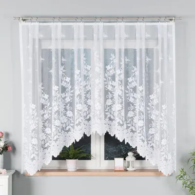 Produktbild von LUDWIKA - Fertiggardine aus Jacquard mit Schnitt unten - 310x160 cm - weiß