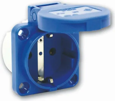 Produktbild von Einphasige Anbausteckdose P-Nova 16A 2P+Z 230V, Flansch 50x50, Schuko IP54