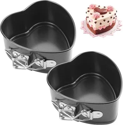 Produktbild von Herzform Feder Set 14,5 x 13 cm - 2 Stück mit Anti-Stick-Schicht