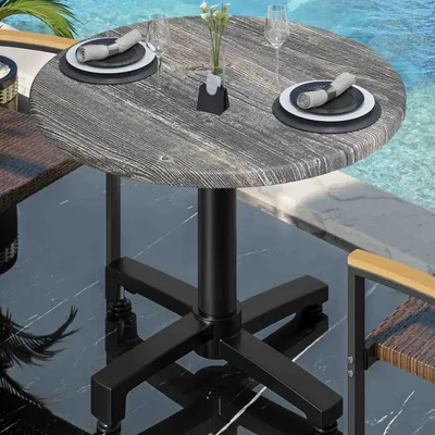 Produktbild von WBO | Bistro Außen Tisch | Ø:H 70 x 78,5 cm | Rustikal Kiefer / Schwarz | Rund | Bistro Tisch Gastro Tisch