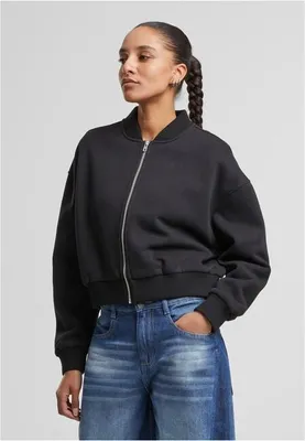 Immagine prodotto di Giacca corta da donna Urban Classics in felpa con zip, nera - 5XL