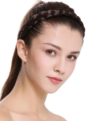 Produktbild von WIG ME UP Geflochtenes breites Haarband Braun CXT-005-006