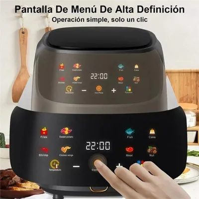 Immagine prodotto di Friggitrice ad aria - 8 litri - 2400 W - Rivestimento antiaderente - Display LED - Cottura sana
