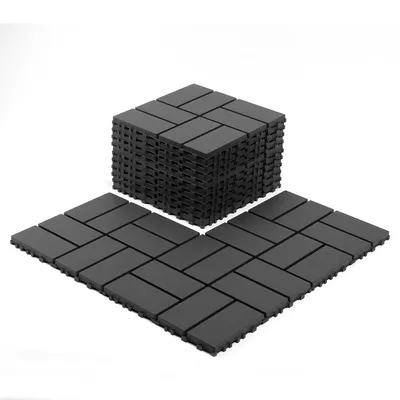 Produktbild von PVC Klickfliesen 44 Stück 30x30 cm, ca. 4 m² Terrassenfliesen, Balkonfliesen, wetterfest, rutschfest, wasserabweisend, für Balkon, Terrasse & Garten
