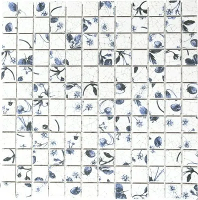 Produktbild von Keramikmosaik CG SB09 weiß/blau 30x30 cm