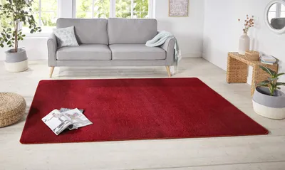 Teppich 160x230 cm, rechteckig, rot, Polypropylen, kurzflorig