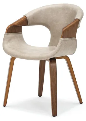 Produktbild von Esszimmerstuhl DARLENIS – beige/walnuss