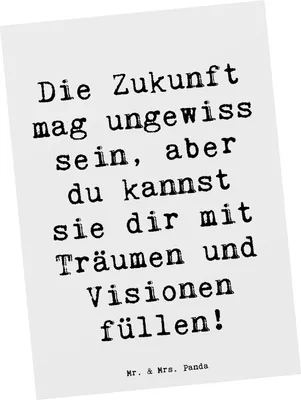 Produktbild von Mr. & Mrs. Panda Postkarte Spruch Zukunftsplanung Ungewissheit annehmen - Weiß - Geschenk, Zuversicht, Mut, Fotokarte, Vertrauem, Grußkarte, Inspiration, Hoffnung, Trost