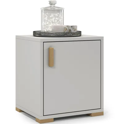 Obrázek produktu pro Noční stolek 40x45x35 cm, světle šedý, pravý, moderní klasický styl