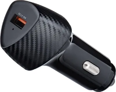 Produktbild von FORCELL KFZ-Ladegerät Autoladegerät CARBON USB QC 3.0 18W CC50-1A Schwarz (Total 18W)