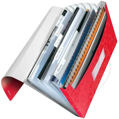 Obrázok produktu pre LEITZ 45890026 LEITZ priečinok WOW 4589 6 priehradiek červená