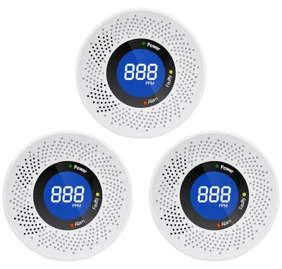 Produktbild von 3er Set Kohlenmonoxidmelder CO Melder mit Display, tragbar mit Batterie für Küche, Garage, Hotel, Reise