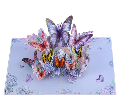 Produktbild von Schmetterlings-3D-Pop-Up-Geburtstagskarte, handgefertigte Überraschungsgrußkarte mit aufwendigem Ausschnittdesign, einzigartiges Geschenk für Freunde, Familie, Jahrestagsgrüße