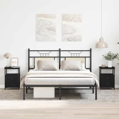 Immagine prodotto di vidaXL Comodini 2 pezzi rovere nero 34x35,5x50 cm materiale a base di legno