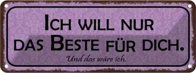 Produktbild von vianmo Blechschild 10x27 cm ich will nur das Beste für dich Spruch Zitat