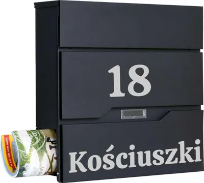 Obrázek produktu pro Poštovní Schránka S Názvem Ulice Číslo Domu Černá