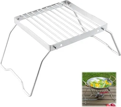 Produktbild von Campinggrill -Rost, tragbares Lagerfeuergrill, Außenraster, Brennerstand, Grillstahl aus Edelstahl, faltbare Rucksackpackung, Grillen, Wandern, Pickni