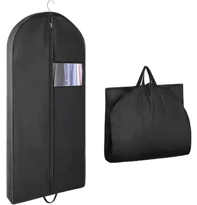 Produktbild von Kleidersack Anzugtasche 60 x 153 cm Schwarz 1 Stück Vliesstoff