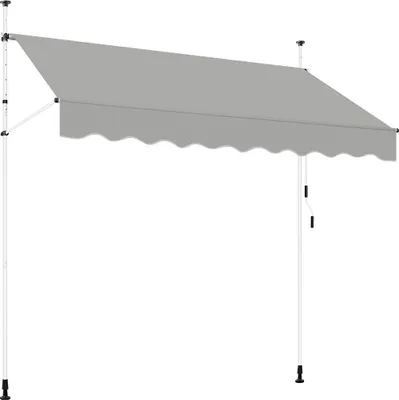 Produktbild von Yaheetech Balkonmarkise mit Handkurbel 250 cm L, Klemmmarkise Sonnenschutz ohne Bohren Sonnenmarkise höhenverstellbar, Hellgrau