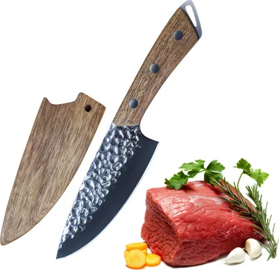 Produktbild von Wakoli Rozu Kleines Chefmesser 12,50 cm Klinge I Scharfes Küchenmesser und Profi Kochmesser aus japanischem AUS8 Stahl mit Griff und Klingenschutz aus Rosenholz